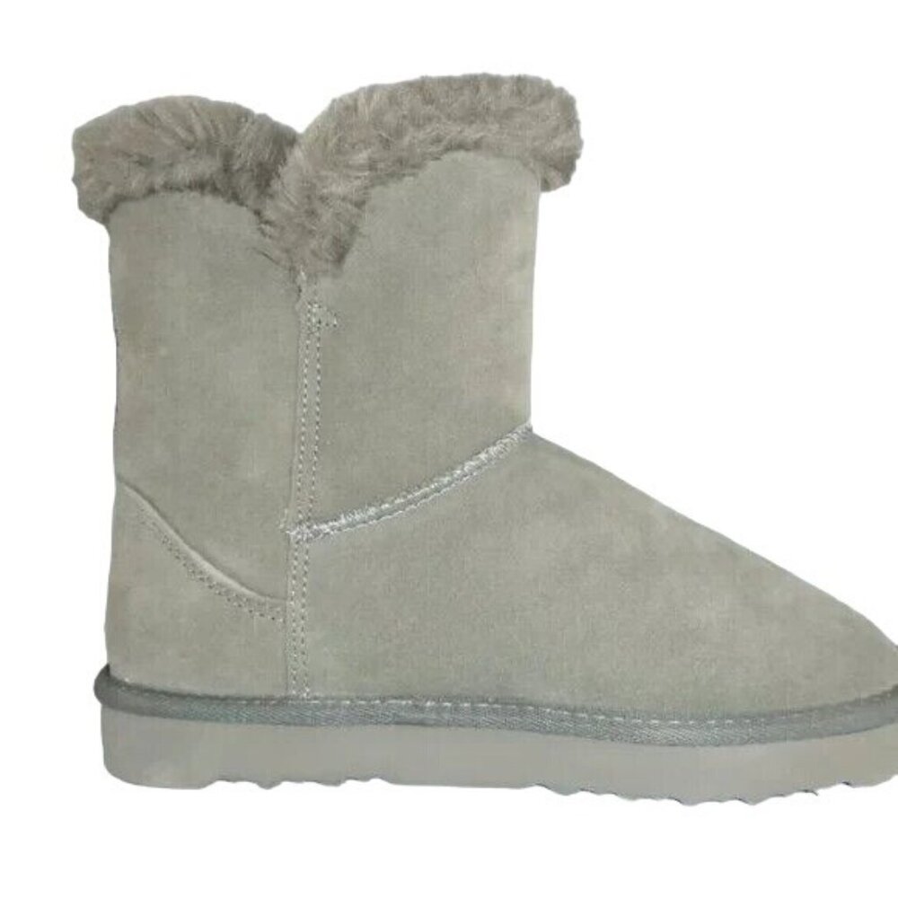 Style & Co. Womens Tiny 2 Gray Suede Winter Boots Shoes Size 9 Medium Booties. - Picture 2 of 6